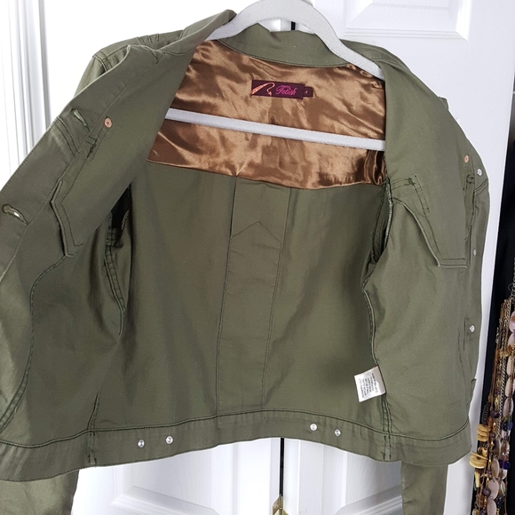 Fetish Brand Dark Olive Large canvas button up jac - Picture 4 of 8